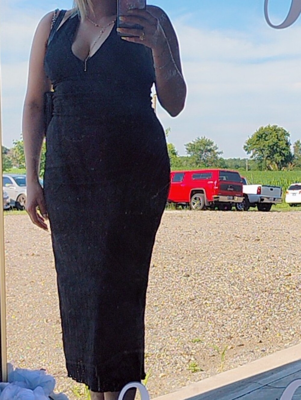 Black Sleeveless V-Neck Maxi Dress